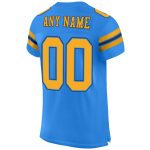 Personalized Powder Blue Gold-Navy Mesh Authentic Football Jersey Team Custom Name and Number