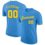 Personalized Powder Blue Gold Performance T-Shirt Team Custom Name and Number