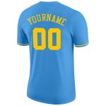 Personalized Powder Blue Gold Performance T-Shirt Team Custom Name and Number