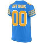 Personalized Powder Blue Gold-White Mesh Authentic Football Jersey