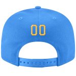 Personalized Powder Blue Gold-White Stitched Adjustable Snapback Hat Team Custom Name and Number