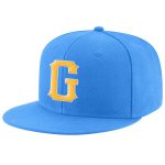 Personalized Powder Blue Gold-White Stitched Adjustable Snapback Hat Team Custom Name and Number