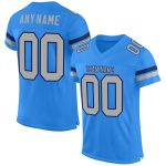 Personalized Powder Blue Gray-Navy Mesh Authentic Football Jersey Team Custom Name and Number