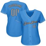Personalized Powder Blue Gray-Steel Gray Authentic Baseball Jersey Team Custom Name and Number
