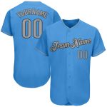 Personalized Powder Blue Gray-Steel Gray Authentic Baseball Jersey Team Custom Name and Number