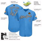 Personalized Powder Blue Gray-Steel Gray Authentic Baseball Jersey Team Custom Name and Number