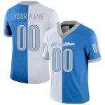 Custom powder blue, gray and white mesh football jersey