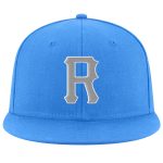 Personalized Powder Blue Gray-White Stitched Adjustable Snapback Hat Team Custom Name and Number