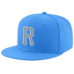 Personalized Powder Blue Gray-White Stitched Adjustable Snapback Hat Team Custom Name and Number