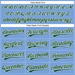 Personalized Powder Blue Green-White Authentic Baseball Jersey Team Custom Name and Number
