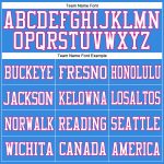 Personalized Powder Blue Hot Pink-White Mesh Authentic Football Jersey Team Custom Name and Number