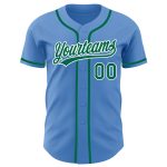Personalized Powder Blue Kelly Green-White Authentic Baseball Jersey