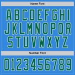 Personalized Powder Blue Kelly Green-White Hockey Jersey