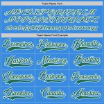 Personalized Powder Blue Kelly Green-White Hockey Jersey Team Custom Name and Number