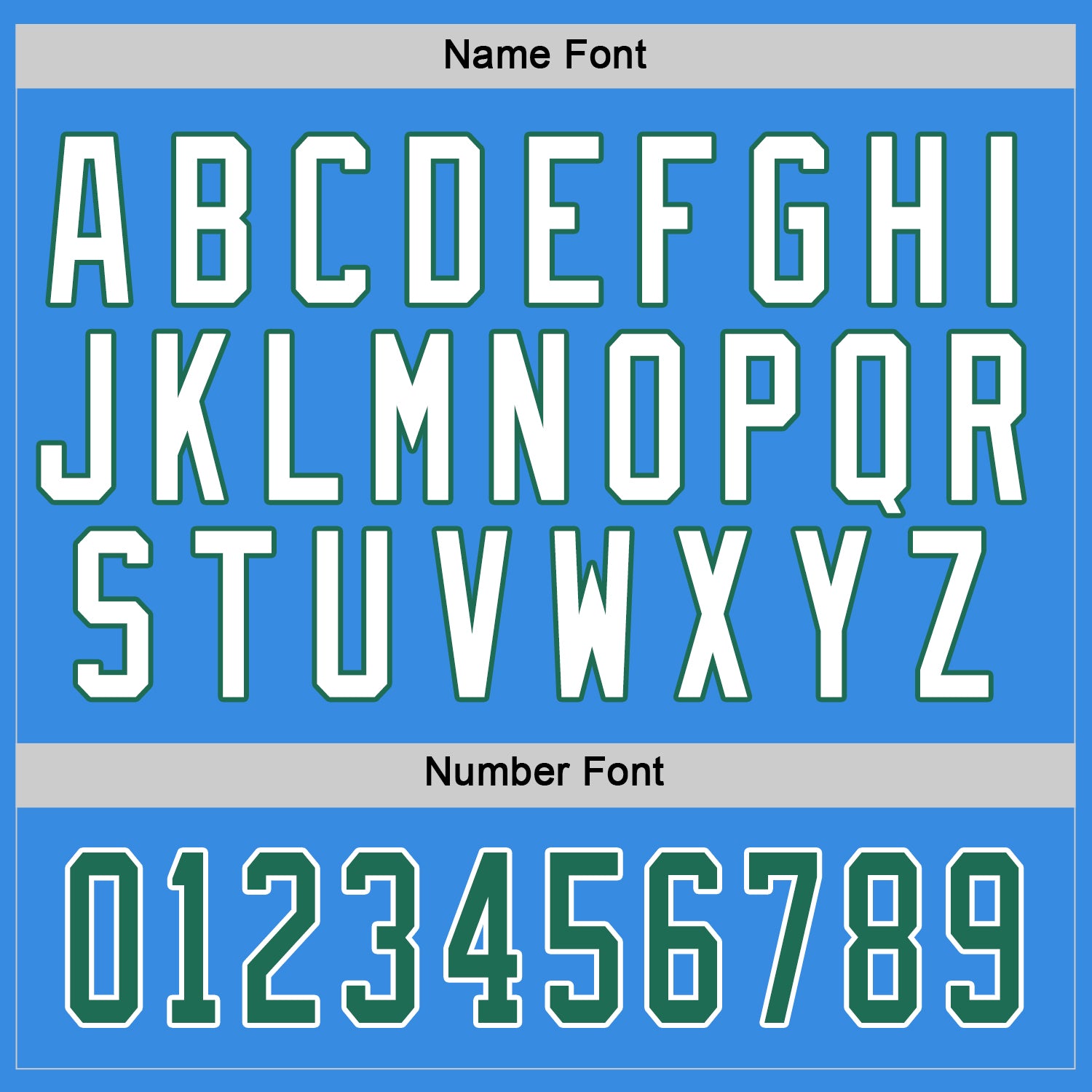 Personalized Powder Blue Kelly Green-White Hockey Jersey Team Custom Name and Number Personalized Powder Blue Kelly Green-White Hockey Jersey Team Custom Name and Number - Image 3