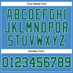 Personalized Powder Blue Kelly Green-White Long Sleeve Performance T-Shirt Team Custom Name and Number