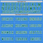 Personalized Powder Blue Kelly Green-White Mesh Authentic Throwback Football Jersey Team Custom Name and Number
