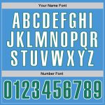 Personalized Powder Blue Kelly Green-White Performance T-Shirt Team Custom Name and Number