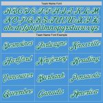 Personalized Powder Blue Kelly Green-White Performance T-Shirt Team Custom Name and Number