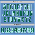 Personalized Powder Blue Kelly Green-White Two-Button Unisex Softball Jersey Team Custom Name and Number