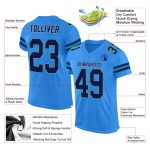Personalized Powder Blue Navy-Aqua Mesh Authentic Football Jersey Team Custom Name and Number