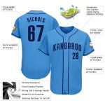 Personalized Powder Blue Navy Authentic Baseball Jersey Team Custom Name and Number