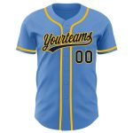 Personalized Powder Blue Navy-Gold Authentic Baseball Jersey