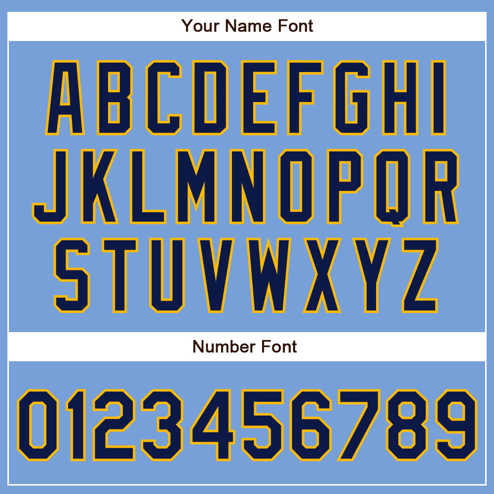 Personalized Powder Blue Navy-Gold Authentic Baseball Jersey Personalized Powder Blue Navy-Gold Authentic Baseball Jersey - Image 5