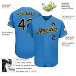 Personalized Powder Blue Navy-Gold Authentic Baseball Jersey Team Custom Name and Number