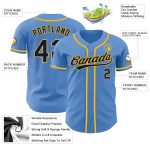 Personalized Powder Blue Navy-Gold Authentic Baseball Jersey