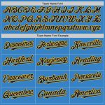 Personalized Powder Blue Navy-Gold Authentic Sleeveless Baseball Jersey Team Custom Name and Number