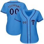 Personalized Powder Blue Navy-Gray Authentic Baseball Jersey Team Custom Name and Number