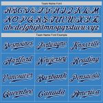 Personalized Powder Blue Navy-Gray Authentic Split Fashion Baseball Jersey Team Custom Name and Number