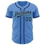 Personalized Powder Blue Navy Gray-Teal Authentic Baseball Jersey Team Custom Name and Number