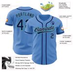 Personalized Powder Blue Navy Gray-Teal Authentic Baseball Jersey Team Custom Name and Number