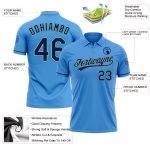 Personalized Powder Blue Navy Gray-Teal Performance Vapor Golf Polo Shirt Team Custom Name and Number