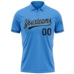 Personalized Powder Blue Navy Gray-Teal Performance Vapor Golf Polo Shirt Team Custom Name and Number