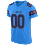 Personalized Powder Blue Navy-Red Mesh Authentic Football Jersey Team Custom Name and Number