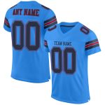 Personalized Powder Blue Navy-Red Mesh Authentic Football Jersey Team Custom Name and Number