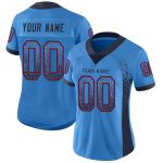 Personalized Powder Blue Navy-Red Mesh Drift Fashion Football Jersey Team Custom Name and Number