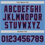 Personalized Powder Blue Navy-Red Two-Button Unisex Softball Jersey Team Custom Name and Number