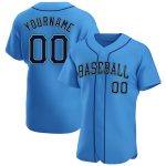 Personalized Powder Blue Navy-Teal Authentic Baseball Jersey