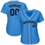 Personalized Powder Blue Navy-Teal Authentic Baseball Jersey Team Custom Name and Number