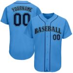 Personalized Powder Blue Navy-Teal Authentic Baseball Jersey Team Custom Name and Number