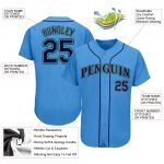 Personalized Powder Blue Navy-Teal Authentic Baseball Jersey Team Custom Name and Number