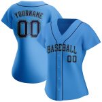 Personalized Powder Blue Navy-Teal Authentic Baseball Jersey