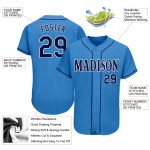 Personalized Powder Blue Navy-White Authentic Baseball Jersey Team Custom Name and Number