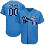 Personalized Powder Blue Navy-White Authentic Baseball Jersey