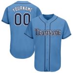 Personalized Powder Blue Navy-White Baseball Jersey Team Custom Name and Number