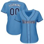 Personalized Powder Blue Navy-White Baseball Jersey Team Custom Name and Number